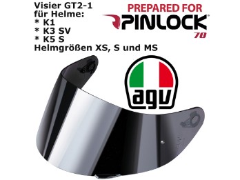 Visier GT2-1 SILBER für K1 / K3 SV / K5 S Pinlock vorbereitet Helmgrößen XS S MS