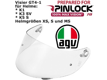 Visier GT4-1 klar für K1 / K3 SV / K5 S MaxVision-vorbereitet Helmgrößen XS S MS