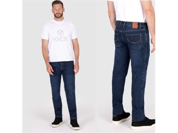 Kirkstone Straight Fit blau Motorradjeans CE AA Denim Zweifach-Stretch elastisch mit Protektoren