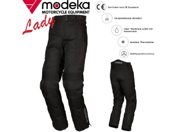 Motorradhose Luana Lady für Damen schwarz wasserdicht Thermofutter CE AA Protektoren