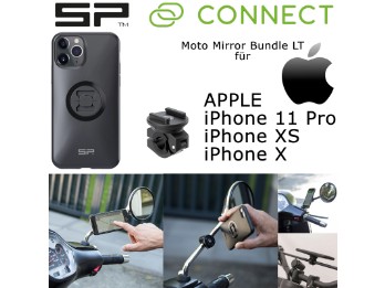 Spiegelhalterung Moto Mirror Bundle LT Motorrad für Apple iPhone 11 Pro / XS / X