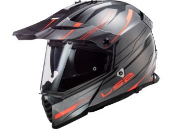 Endurohelm MX436 Pioneer Evo Knight titanium fluo orange Sonnenblende Helmschirm