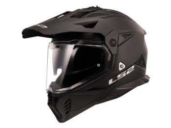 MX702 Pioneer II Solid matt schwarz Adventure-Endurohelm ECE 22.06 mit Sonnenblende und Notentriegelung
