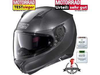 Integralhelm N87 Special Plus N-COM Black graphite 9 mit Sonnenblende Pinlock