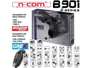 Headset N-COM B901 S für Helme Nolan N103 / N91/ N90-2 / N90 / N86 und Grex G9.2 / G4.2 Pro / G9.1 EVOLVE
