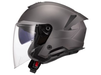 OF618 Verso II SOLID matt titanium Jethelm ECE 22.06 mit Sonnenblende