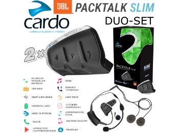 XXX CB Cardo Headset Packtalk Slim Doppel mit JBL-Sound DMC-Interkom bis zu 15 Personen