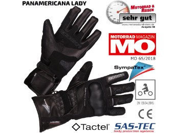 Handschuhe Panamericana Lady schwarz CE Leder Sympatex mit SAS-TEC Protektoren