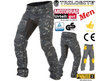Motorradjeans Parado Herren Regular Fit Digi Camo Aramid TÜV CE GS Protektoren