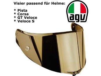 Visier Race 2 für Helm Pista / Corsa / GT Veloce / Veloce S gold verspiegelt