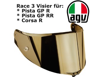 Visier Race 3 iridium GOLD für Helm Pista GP RR / Pista GP R / Corsa R