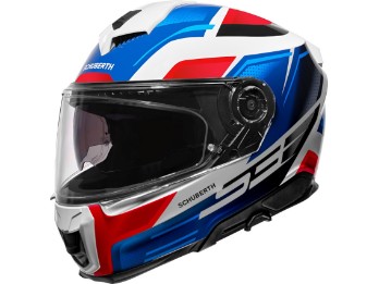 Sport-Integralhelm S3 Storm Blue Carbon-Fiberglas ECE 22.06 mit Rescue System Sonnenblende und Pinlock