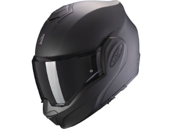 Klapphelm EXO-TECH EVO SOLID matt schwarz 180 Grad Flip-Back Sonnenblende ECE 22.06 Pinlock