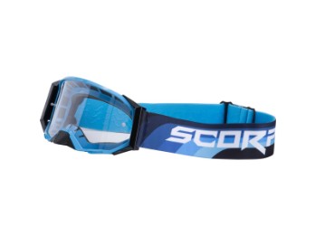 E24 himmelblau schwarz Cross-Brille kratzfest antifog Motocross