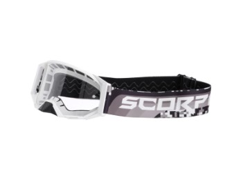 E24 weiß schwarz Cross-Brille kratzfest antifog Motocross