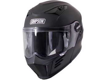 Darksome Solid schwarz matt ECE 22.06 Klapphelm mit Sonnenblende und Pinlock