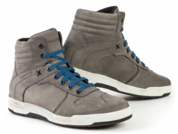 Schuhe Smoke grau Leder wasserdicht Knöchelprotektoren 2 Paar Schnürsenkel CE