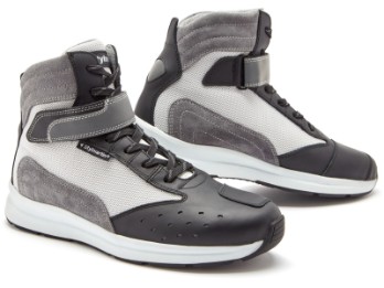 Motorrad Sneaker AUDAX AIR schwarz Leder Sommer Schuhe mit Air-Mesh Reflex CE
