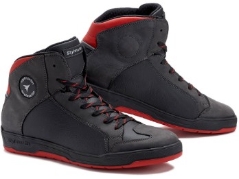 Motorradschuhe Double WP schwarz rot wasserdicht Sneaker Idro-Leder CE