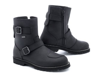 Legend Mid WP schwarz Motorradstiefel CE halbhoch wasserdicht Leder