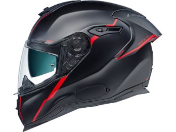 Sport-Integralhelm SX.100R Shortcut schwarz rot matt mit Panorama Sichtfeld und Sonnenblende