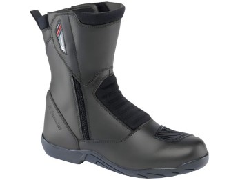 Tourino schwarz Motorradstiefel CE Leder wasserdicht Hipora langer Reißververschluss