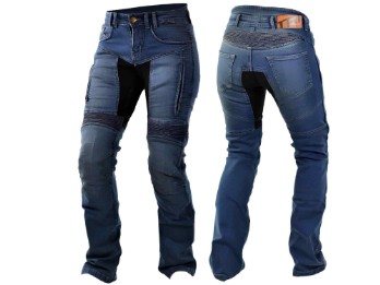 Parado Doublelayer blau | Regular Fit CE AAA Damen Motorradjeans mit Tri-Stretcher Pro und Protektoren