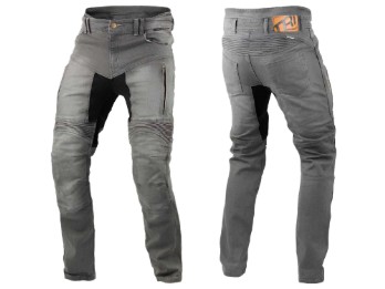 Parado Doublelayer hellgrau | Slim Fit CE AAA Herren Motorradjeans mit Tri-Stretcher Pro und Protektoren