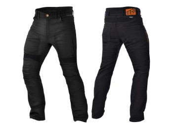 Parado Doublelayer schwarz | Regular Fit CE AAA Herren Motorradjeans mit Tri-Stretcher Pro und Protektoren