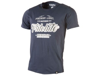 T-Shirt HERITAGE blau Retro-Look aus reiner Baumwolle