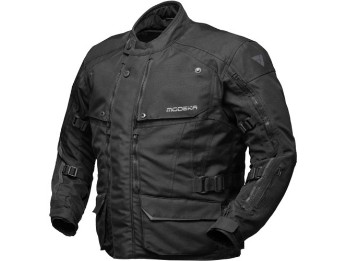 Varus Plus schwarz Übergrößen-Motorradjacke CE AA wasserdicht mit Protektoren
