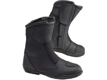 Verico schwarz Motorradstiefel CE wasserdicht mit Protektoren und Wadenanpassungssystem