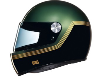 Retro-Integralhelm X.G100R Motordrome grün schwarz inklusive Helmschirm