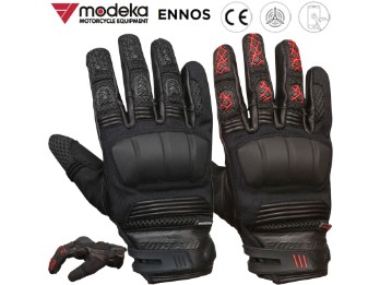 Motorradhandschuhe ENNOS elastisch Leder mit Amara und CE