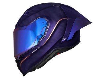 X.R3R Hagibis lila Sport Integralhelm X-Pro Carbon mit 2 Visieren und Pinlock ECE 22.06