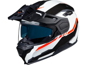 Endurohelm X.VILIJORD Continental weiß schwarz rot Klapphelm mit abnehmbaren Helmschirm