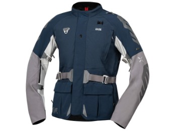 Venture-STX 1.0 blau hellgrau weiß Motorradjacke 2-Lagen-Laminat CE wasserdicht X-Stretch Protektoren