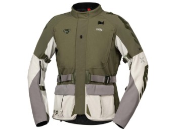 Venture-STX 1.0 hellgrau olive beige Motorradjacke 2-Lagen-Laminat CE wasserdicht X-Stretch Protektoren