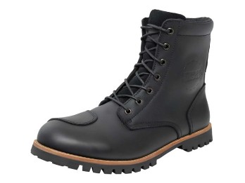 Classic Schuh Oiled Leather schwarz Motorrad-Lederstiefel CE mit seitlichem Reißverschluss und Protektoren