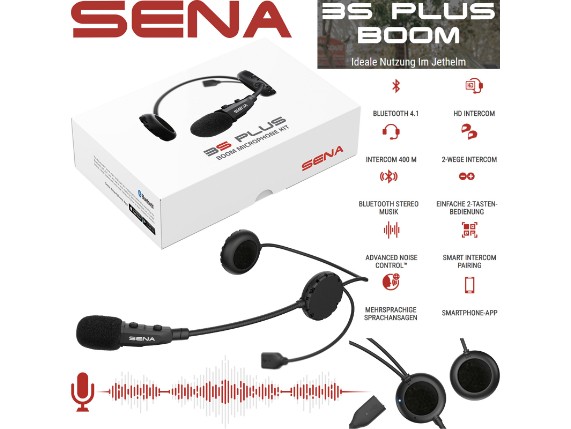 SENA Headset 3S PLUS B BOOM Bluetooth Kommunikation Schwanenhalsmikro Intercom 