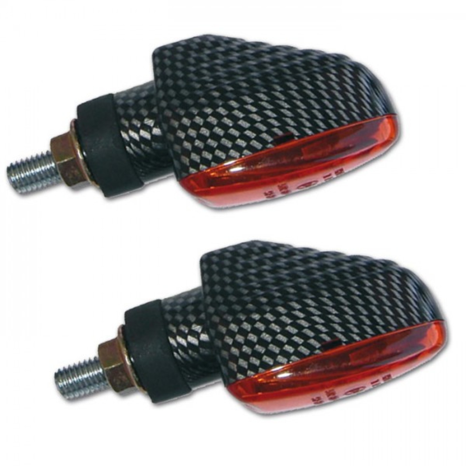 4x LED Mini Blinker Arrow Motorrad Quad ATV Custom Schwarz Orange