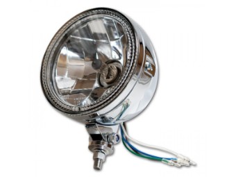 Scheinwerfer 5-3/4" mit Standlichtring, H4, Prismenreflektor, chrom, E-geprüft