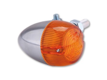 Blinker BULLET LIGHT 1, Aluminium poliert, E-gepr.