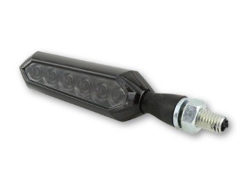 LED Sequenz-Blinker SORA, schwarz, getöntes Glas, E-geprüft, Lauflicht