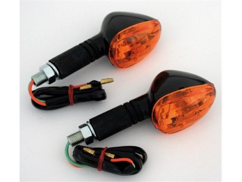 Blinker LITTLE DUKE, schwarz, lang, E-gepr., Paar