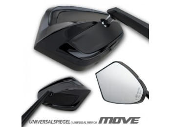 Universalspiegel "MOVE", Aluminium, schwarz, Paar, E-geprüft