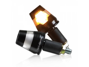 ALU-Lenkerendenblinker "Conic" mit LED, schwarz, Paar