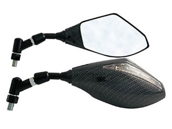 Spiegel mit LED Blinker, carbonlook, E-gepr., Paar