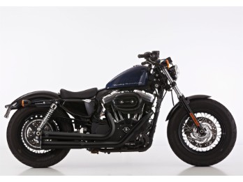 Komplettanlage Double Groove KA schwarz matt Harley Davidson