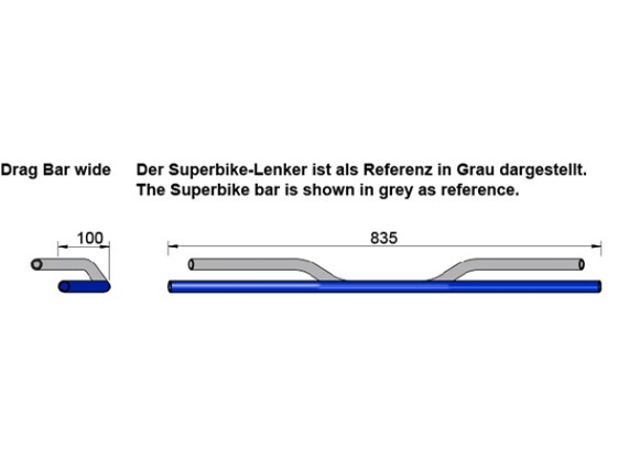 122AD02SW, Drag Bar AD2 schwarz alu